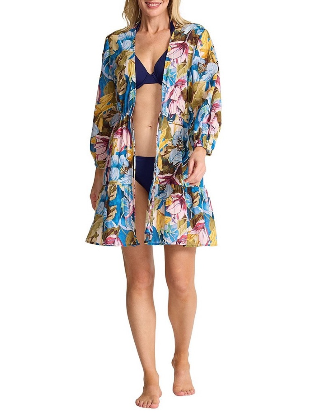 Tommy Bahama Multicolor Floral Beach Cover-Up - Blue, Pink, Yellow